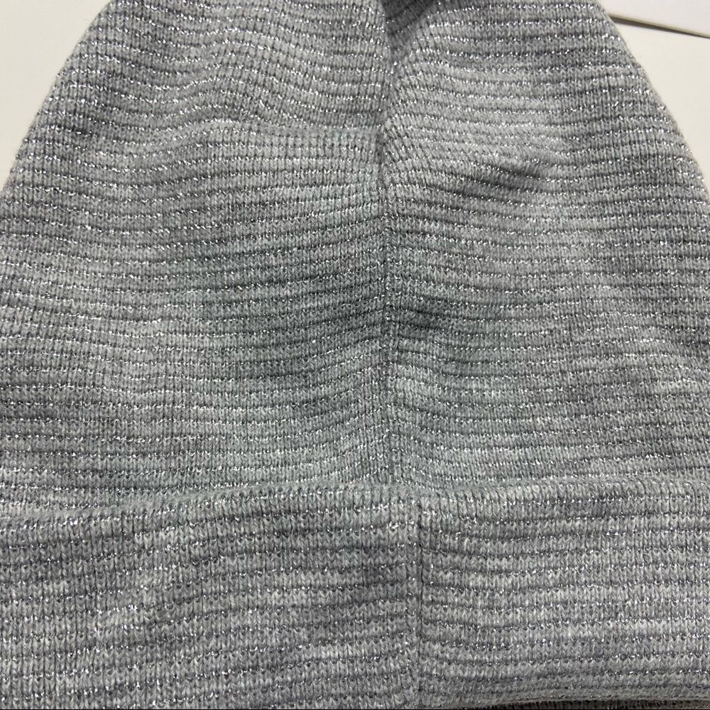 Sole Society Grey Metallic Slouchy Knit Beanie Hat - Picture 6 of 9